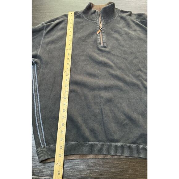 Tommy Bahama Men’s Reversible 1/4 Zip Sweater Size L Black/Brown - Picture 4 of 5